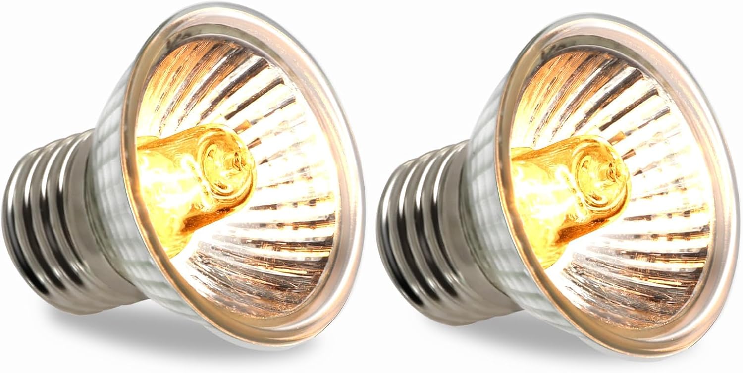 Zestaw 2 ściemnialnych żarówek grzewczych E27 do terrarium, lampa grzewcza UVA i UVB 25 W dla żółwi, prąd zmienny 230 V, żarówka grzewcza dla gadów, ż