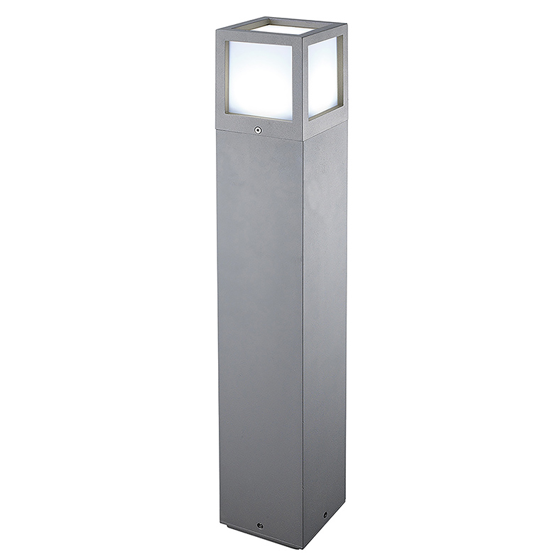 Lampa podłogowa Oliver Bollard, szara, LED 15 W, IP65, 3000 K, 65 cm - Rossini Group, designerskie oświetlenie ogrodowe z odlewu aluminiowego