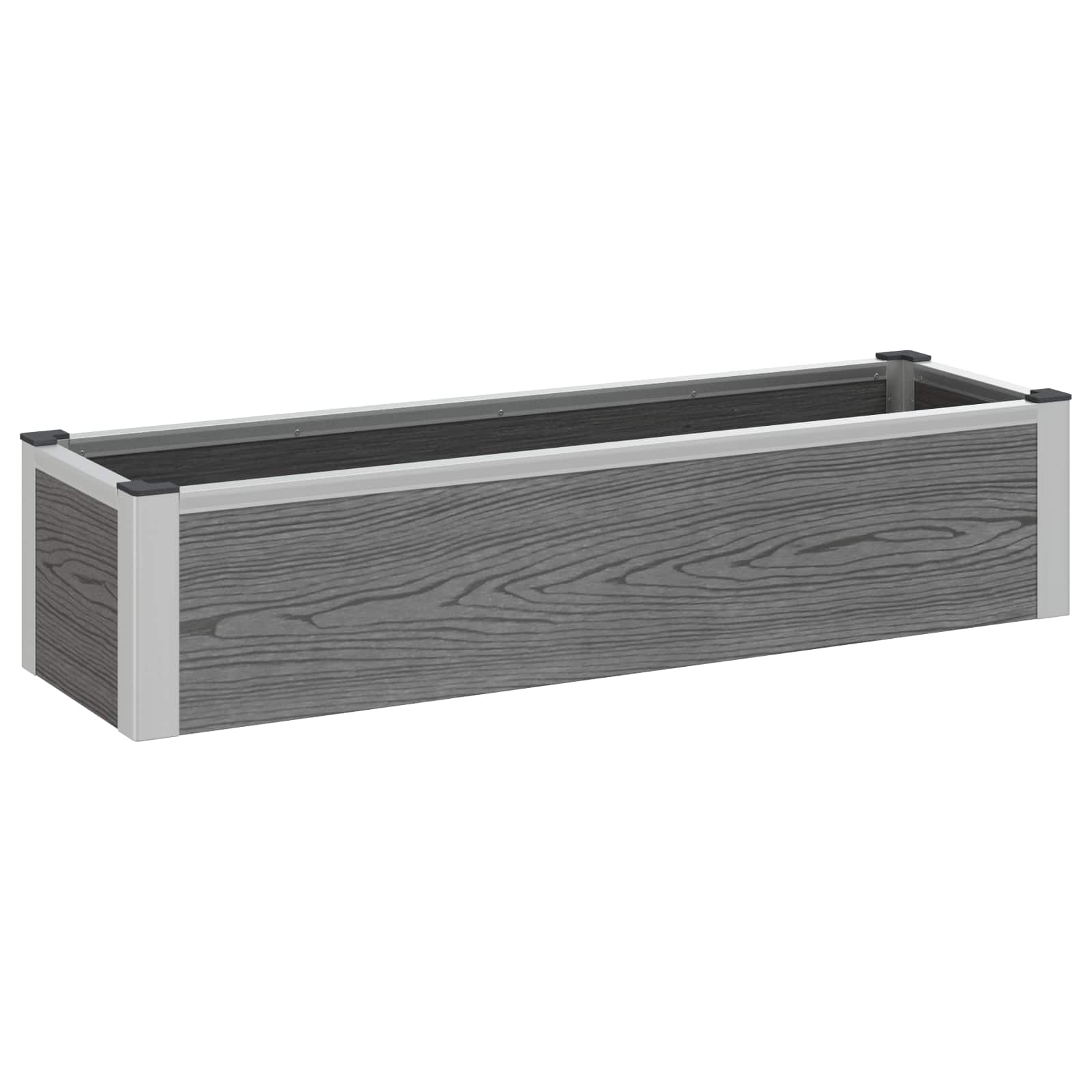 Rabata Ogrodowa na Warzywa WPC 100x30x22 cm Szara na Kwiaty na Zioła