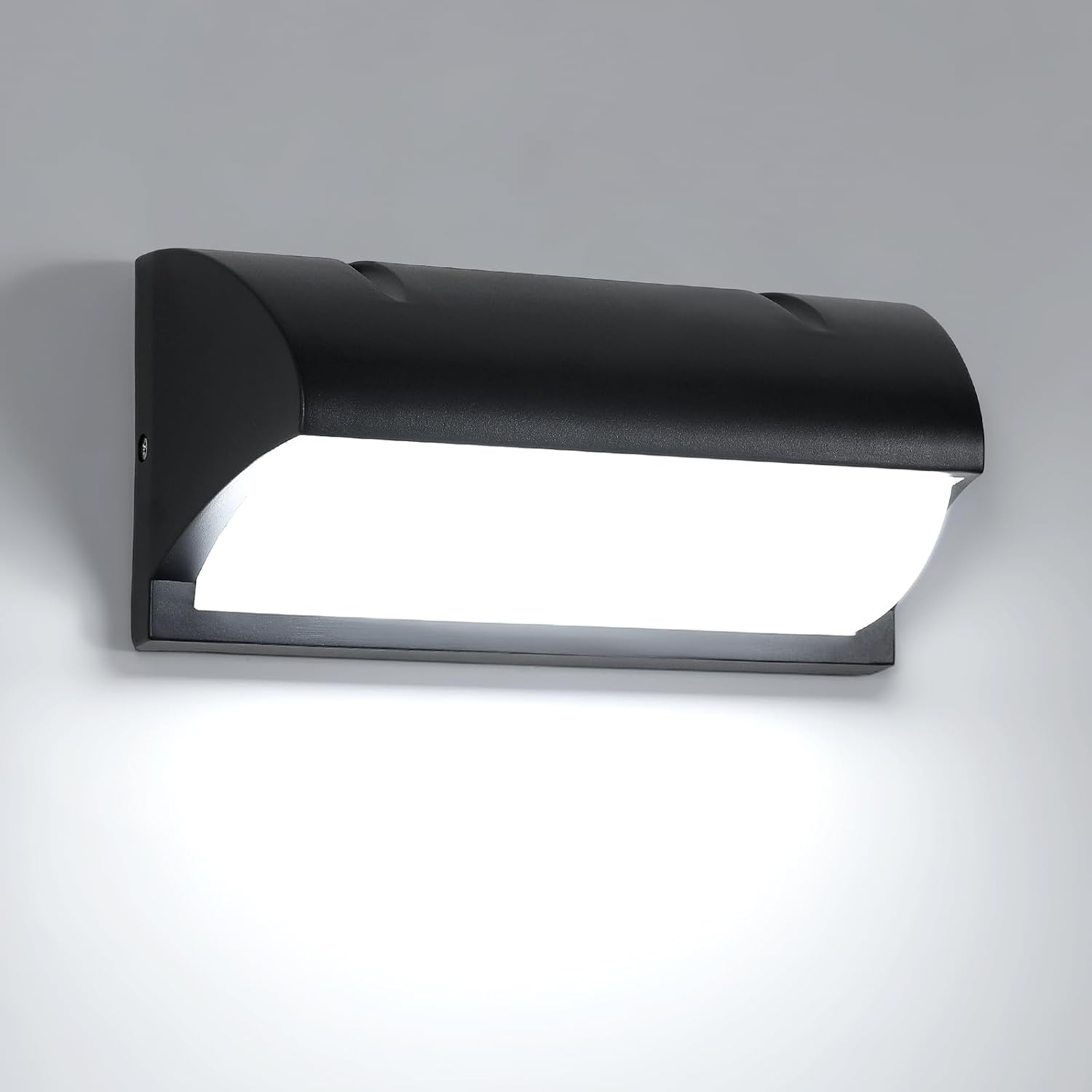 Nowoczesna lampa LED na zewnątrz, ścienna lampa aluminiowa IP65 wodoodporna, do ogrodu, na ścieżki, korytarze, zimna biała światłość 18W
