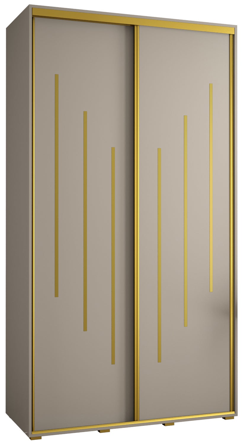 Szafa przesuwna wysoka Dakota 8 130 x 60 x 235,2 cm kaszmir + u. Złoty - Abiks Meble