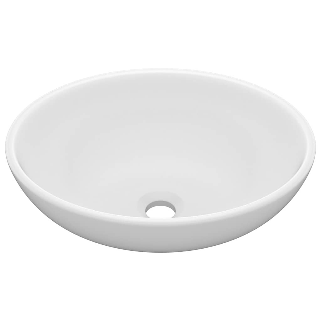 Umywalka Nablatowa Ceramiczna Owalna Biała do Łazienki 40 cm