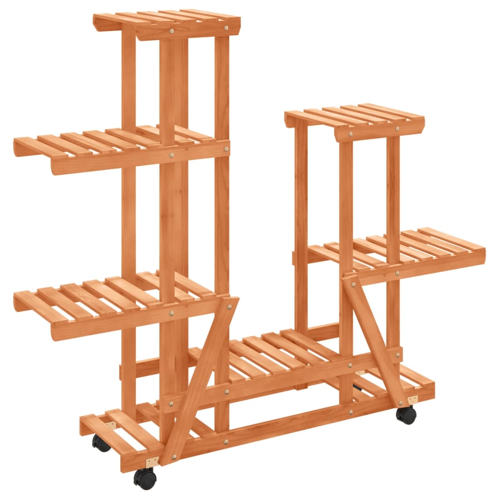 Kwietnik Drewniany na Kółkach 101 cm Brązowy 95x25x101 cm na Balkon