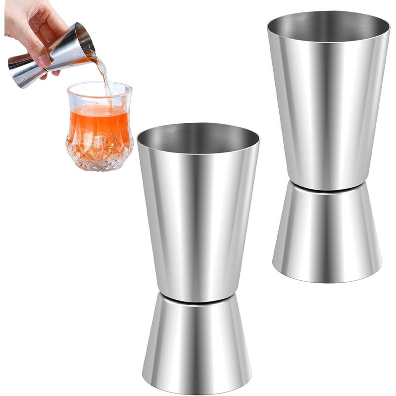 2-częściowy jigger do koktajli 2cl/4cl, szklanka do jiggerów do koktajli, jigger do alkoholu, jigger do koktajli 2cl/4cl, podwójny jigger ze stali