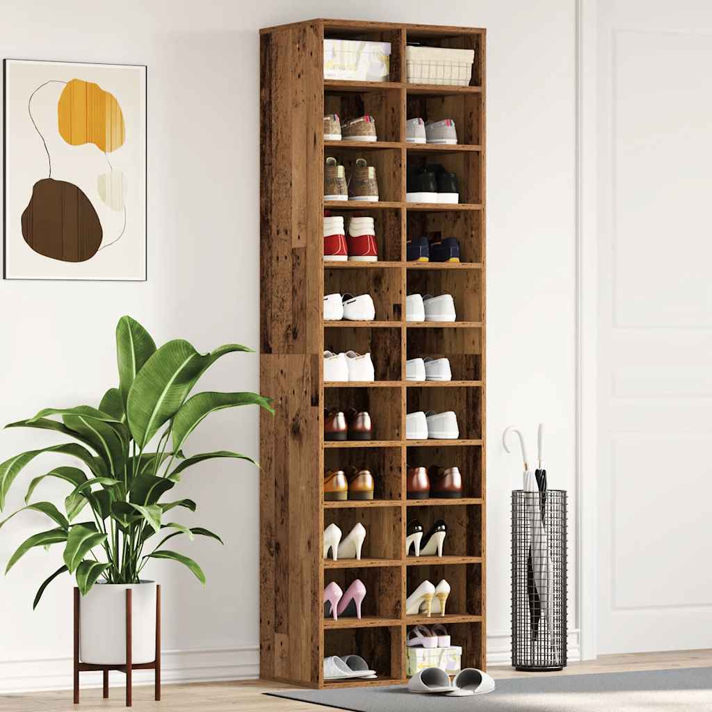 Szafka na buty Stare drewno 54x34x183 cm Drewno klejone