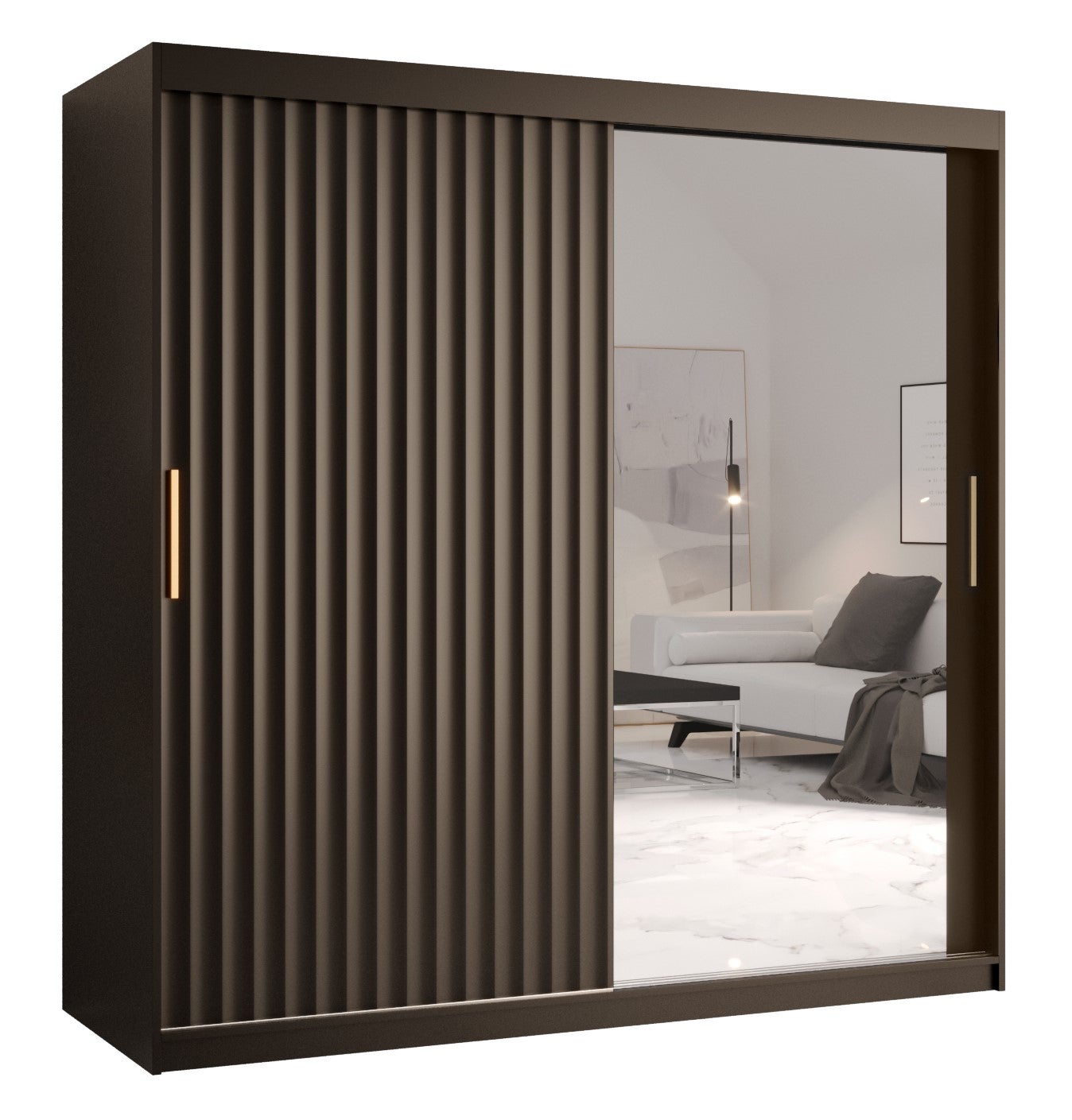 Szafa przesuwna garderoba RIFLO WAVE 2 180 x 62 x 200 cm Czarny - Abiks Meble