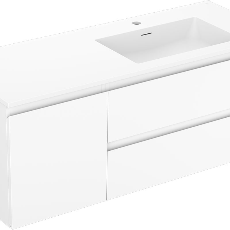 Mexen Orio szafka łazienkowa 120 cm z umywalką Otis prawą, 2S, 1D, biała mat - 91A13-12047-3-BBFFF01-W18P01
