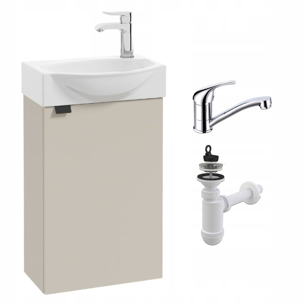 Szafka Łazienkowa Kaszmir z Umywalką 40 x 22 Wisząca Bateria Obrotowa Chrom