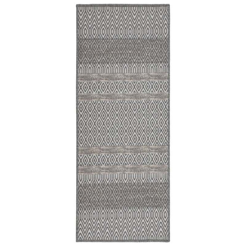 Dywan uniwersalny antypoślizgowy Vita 80x200 cm chodnik dywanowy do kuchni na korytarz do pokoju Geometryczny szary