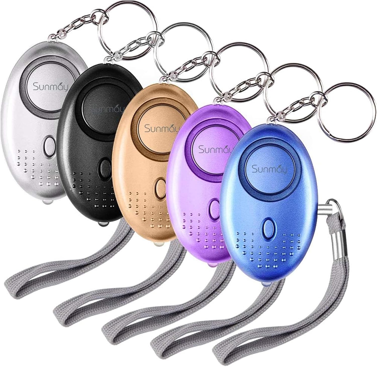 Alarm Osobisty, 5 Sztuk 140DB Alarm na breloczku z latarką Ochrona przed napastnikami ze światłem LED dla Kobiet, Dzieci, Osób Starszych