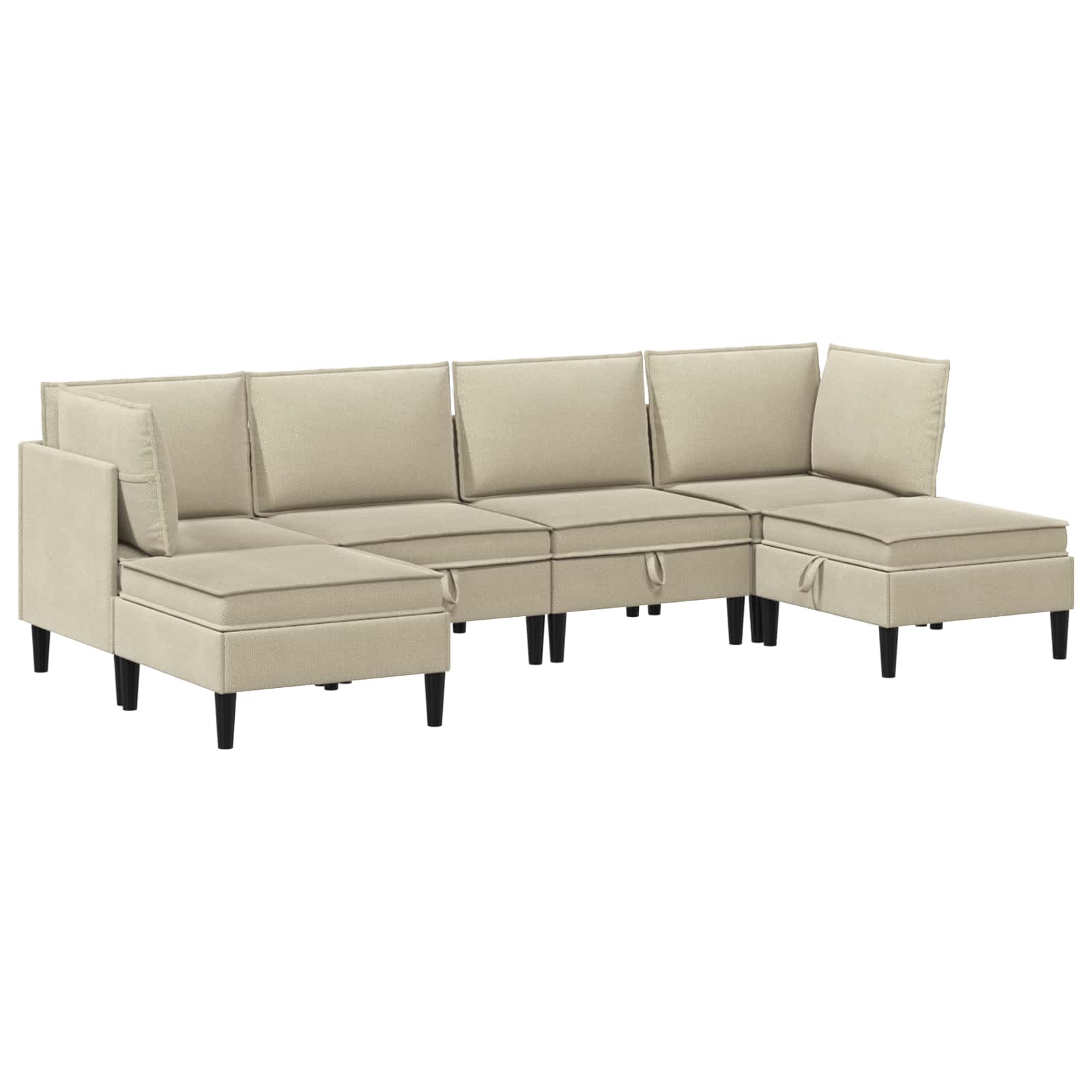 Zestaw mebli do salonu 6 pcs piaskowy tkanina