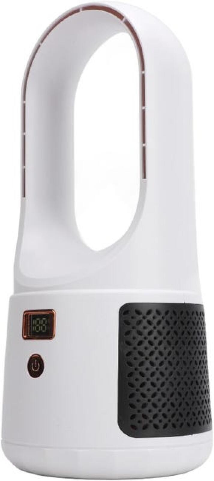 Wentylator biurkowy USB – 6-biegowy, bezłopatkowy, cichy wentylator chłodzący – przenośny wentylator biurkowy – biały