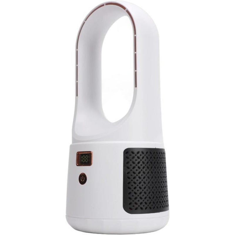 Wentylator biurkowy USB – 6-biegowy, bezłopatkowy, cichy wentylator chłodzący – przenośny wentylator biurkowy – biały