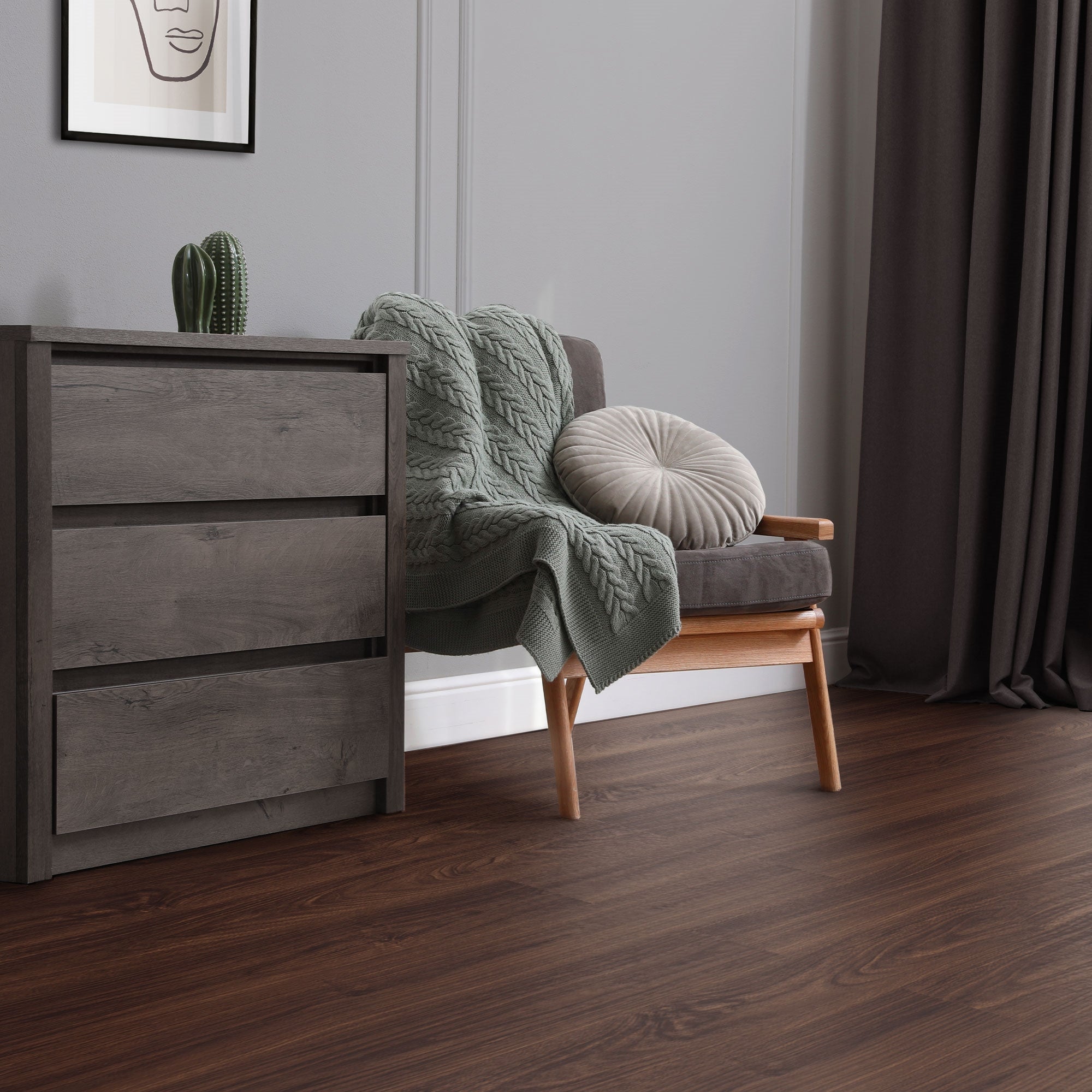 ML-Design podłoga Deluxe PVC samoprzylepne deski winylowe 91,5x15,3cm 2 mm 6,69m²/48 szt. kolor orzech czerwono-brązowy realistyczny wygląd drewna
