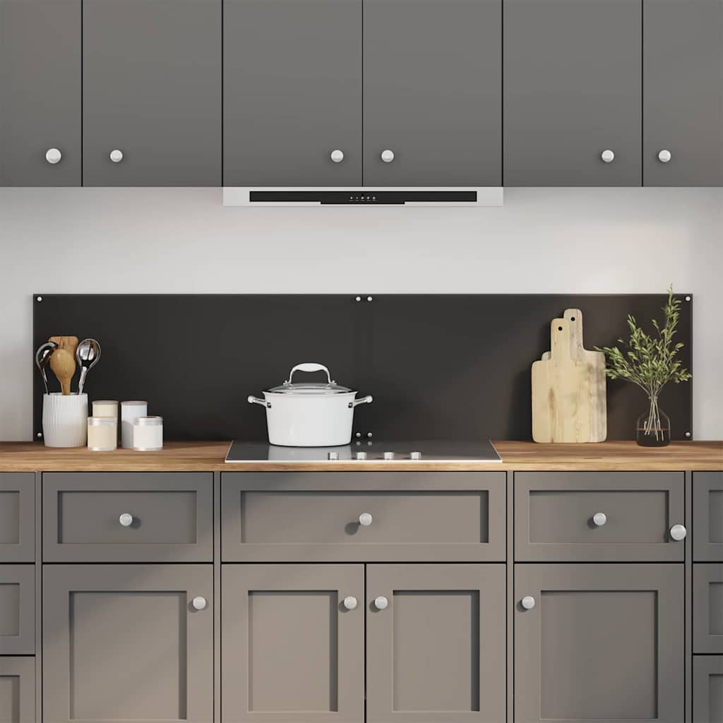 Panel kuchenny 2 pcs Czarny 90 x 40 cm szkło hartowane vidaXL