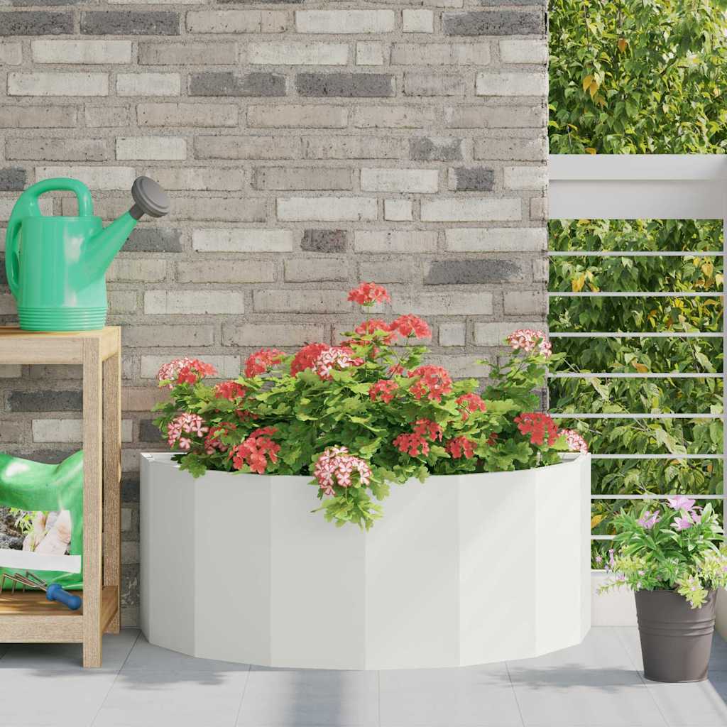 Donica Biały 90 x 45 x 35 cm Stal vidaXL