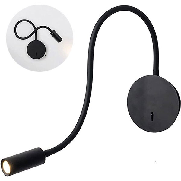 Kinkiet LED, Regulowany 360° - 3W Ciepłe Światło 3000K - Port USB - Idealny do Sypialni, Salonu, Przedpokoju (Nowoczesna Lampka Nocna)