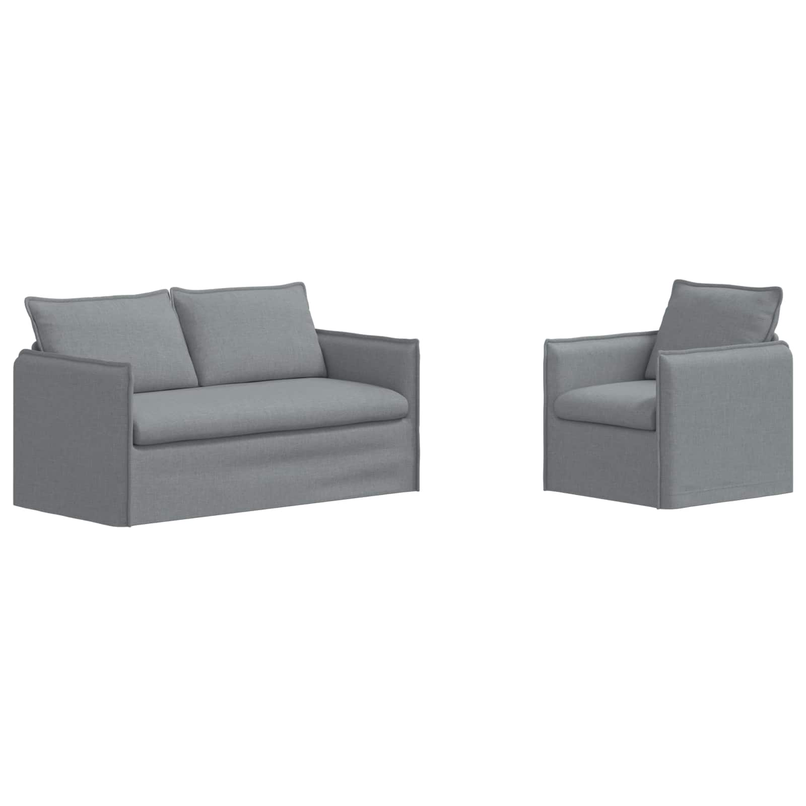 Zestaw Sof 2 pcs jasnoszary 156 x 82 x 85 cm tkanina