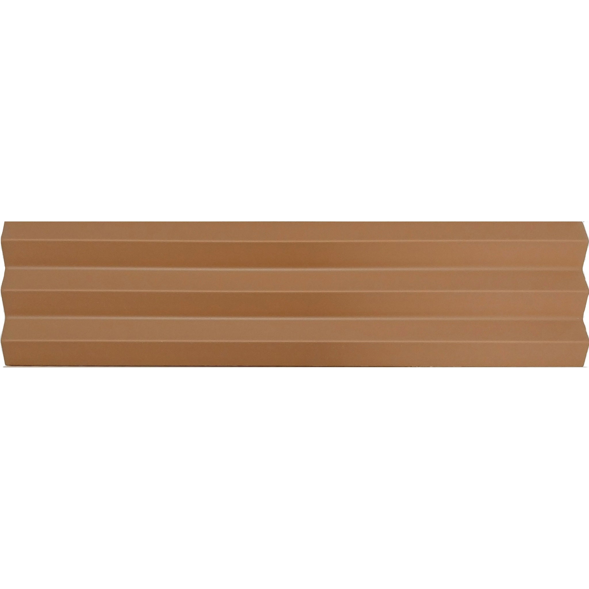 Matowa płytka ścienna z reliefem, brązowa, Acanto 10x40 cm V-Ribbed Almond