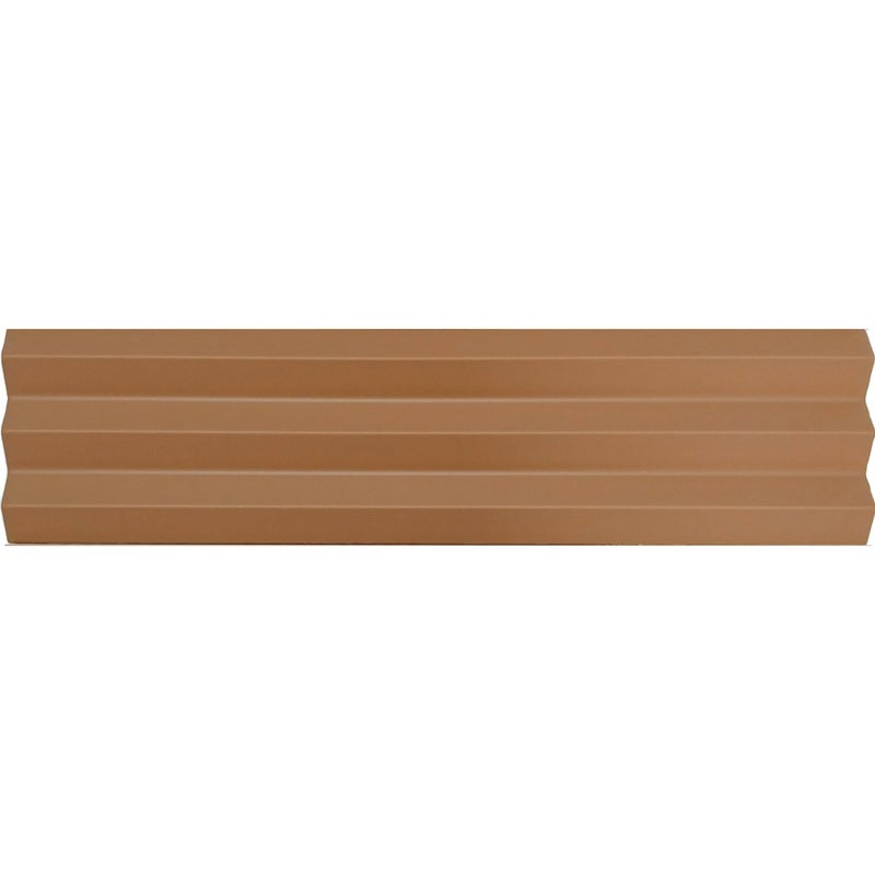 Matowa płytka ścienna z reliefem, brązowa, Acanto 10x40 cm V-Ribbed Almond