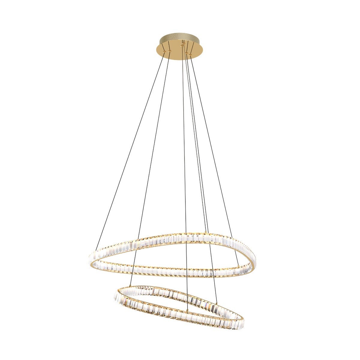 Lampa wisząca ledowa kryształowa złota ATHESA LED 36W Zuma Line MD3169-2-3GT