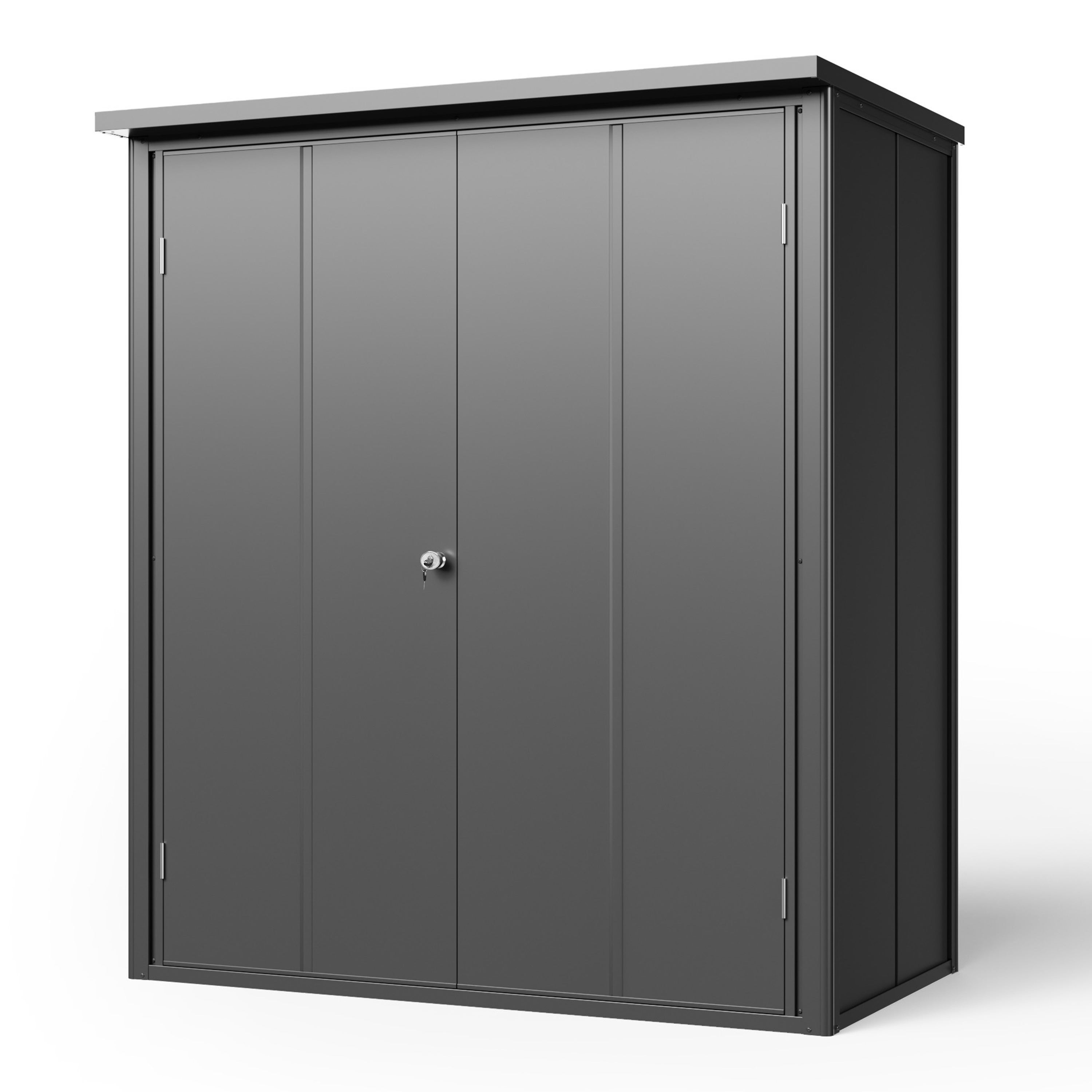 GFP Primeyard Metalowa szafa ogrodowa 156x84x181 cm Przesuwan drzwi antracyt