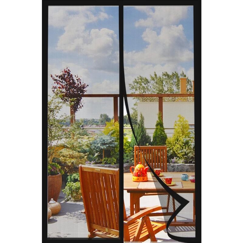 Magnetyczna moskitiera na drzwi balkonowe 110×220 cm, kurtyna przeciw owadom i muchom, zasłony okienne magnetyczne bez wiercenia, czarna