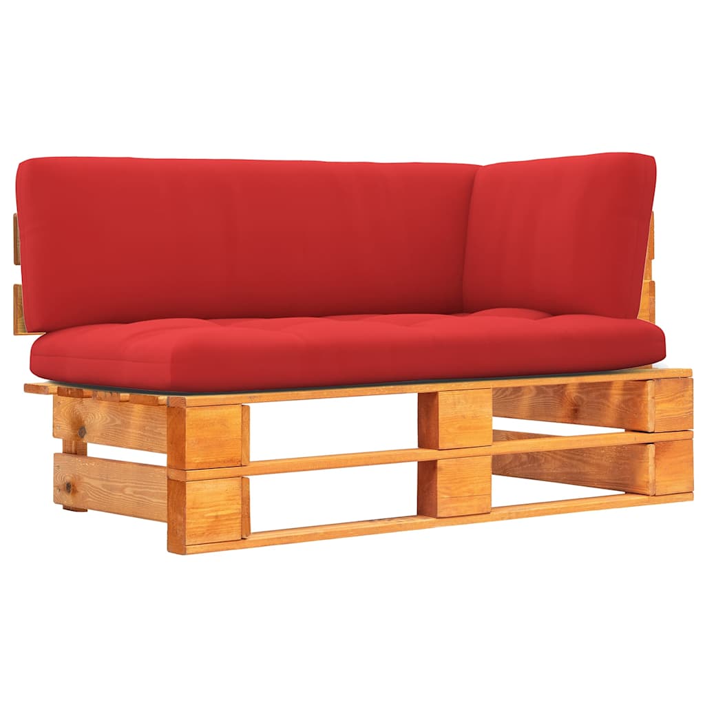 Sofa Ogrodowa Narożna z Palet z Poduszką Impregnowana Drewniana Brązowa