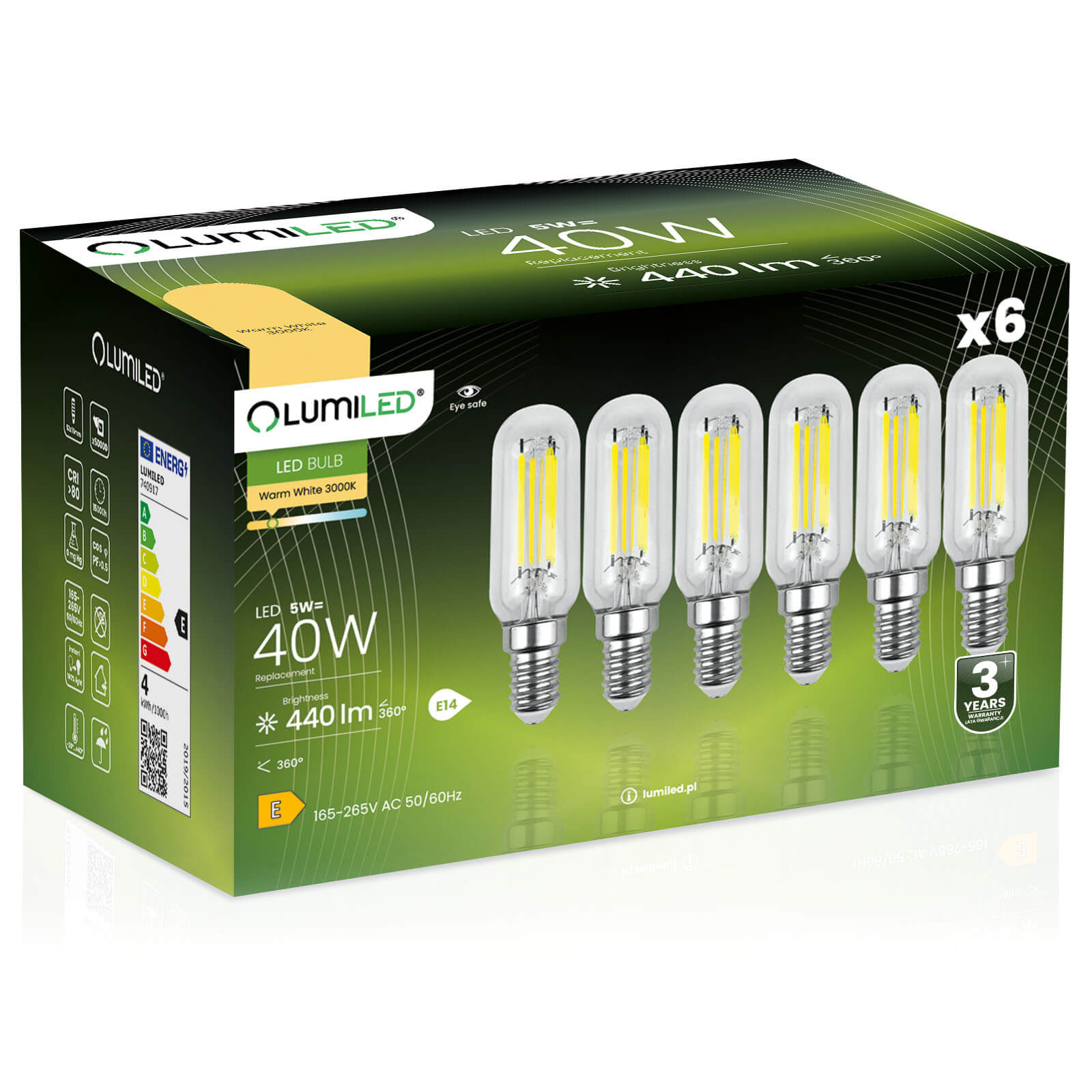 Żarówka LED Lumiled E14 ST26 4W 470lm 3000K 360st Filament 6 szt.