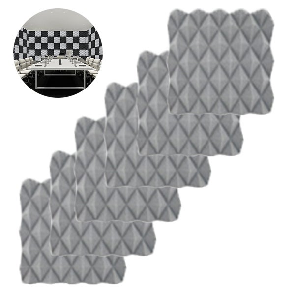 12 pianek akustycznych o wysokiej gęstości 30x30 cm – panele ognioodporne i dźwiękoszczelne – konstrukcja piramidy dla studiów, bez kleju