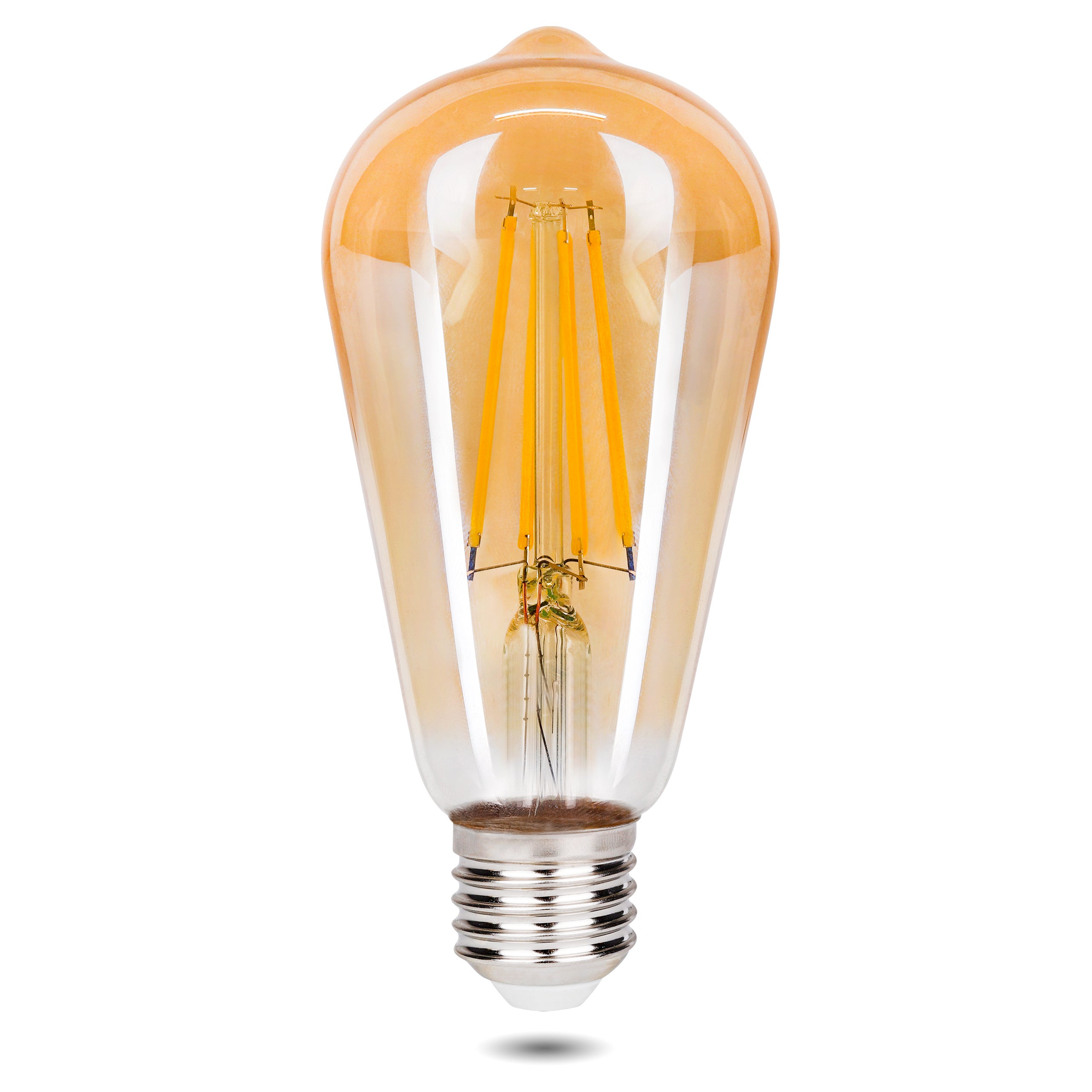 Żarówka LED E27 Filament ST64 6W 2200K ciepła biel szkło bursztynowe amber MasterLED