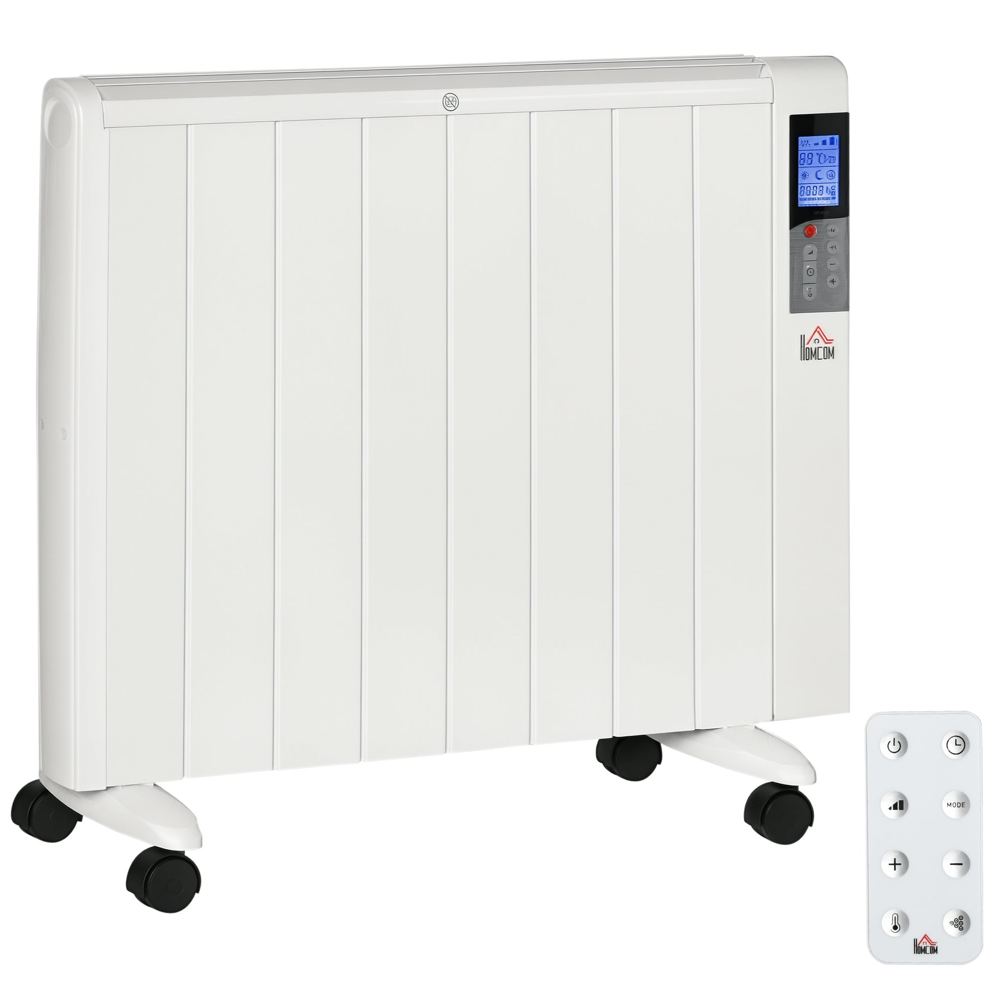 Przenośny Grzejnik elektryczny z 1000/2000W Moc, timer i ustawienia grzania do pomieszczeń do 15 m², 75 x 31 x 66.5 cm, biały