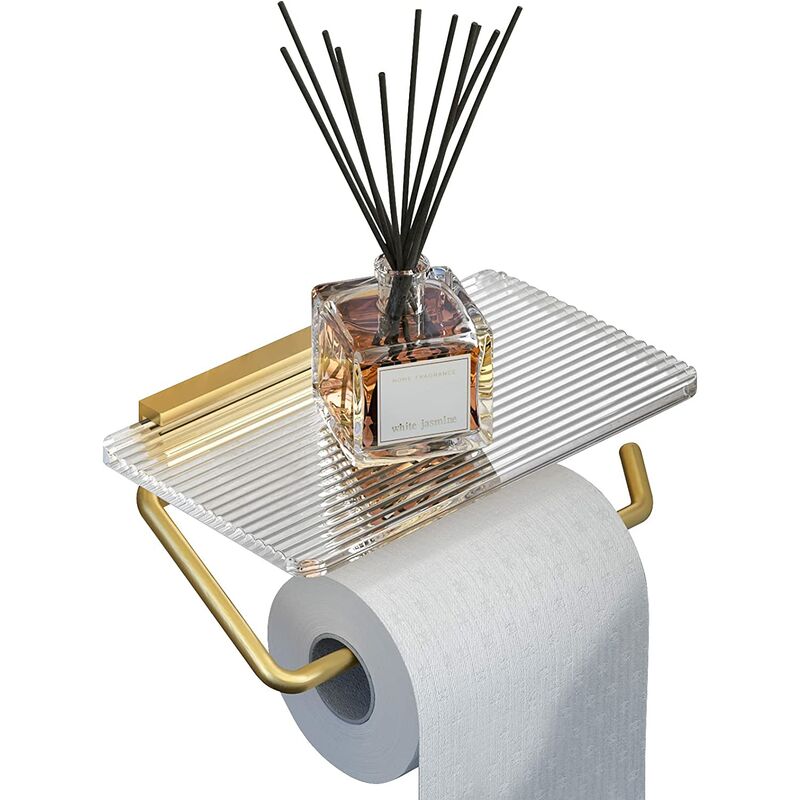 Uchwyt na papier toaletowy z półką ścienną Stojak na rolkę papieru toaletowego Antykorozyjny uchwyt na papier toaletowy
