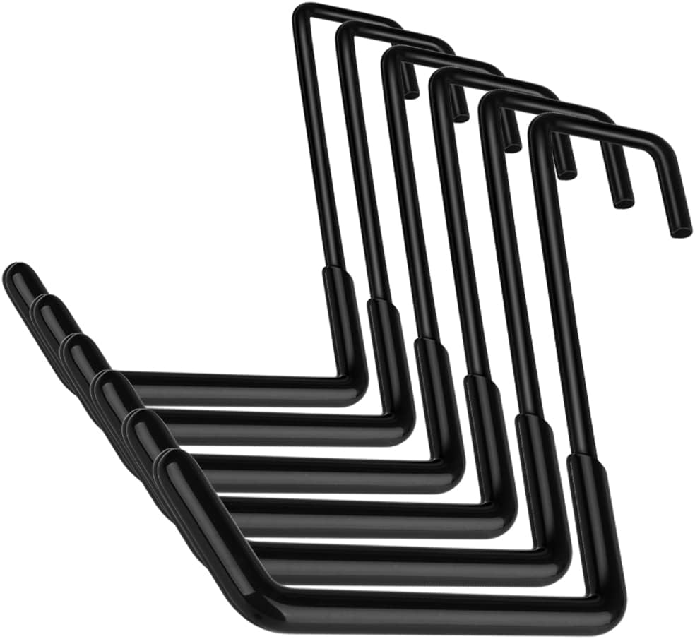 6 sztuk Garage S Hooks Heavy Duty Double Wall Hooks Wieszak na elektronarzędzia do samodzielnego uporządkowania garażu (czarny)