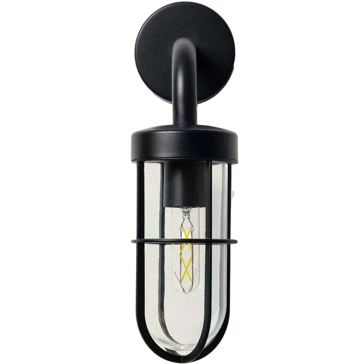 Kinkiet zewnętrzny Giorgio czarno-przezroczysty 1xE27x40W wym:38x11x14cm IP44 Abruzzo
