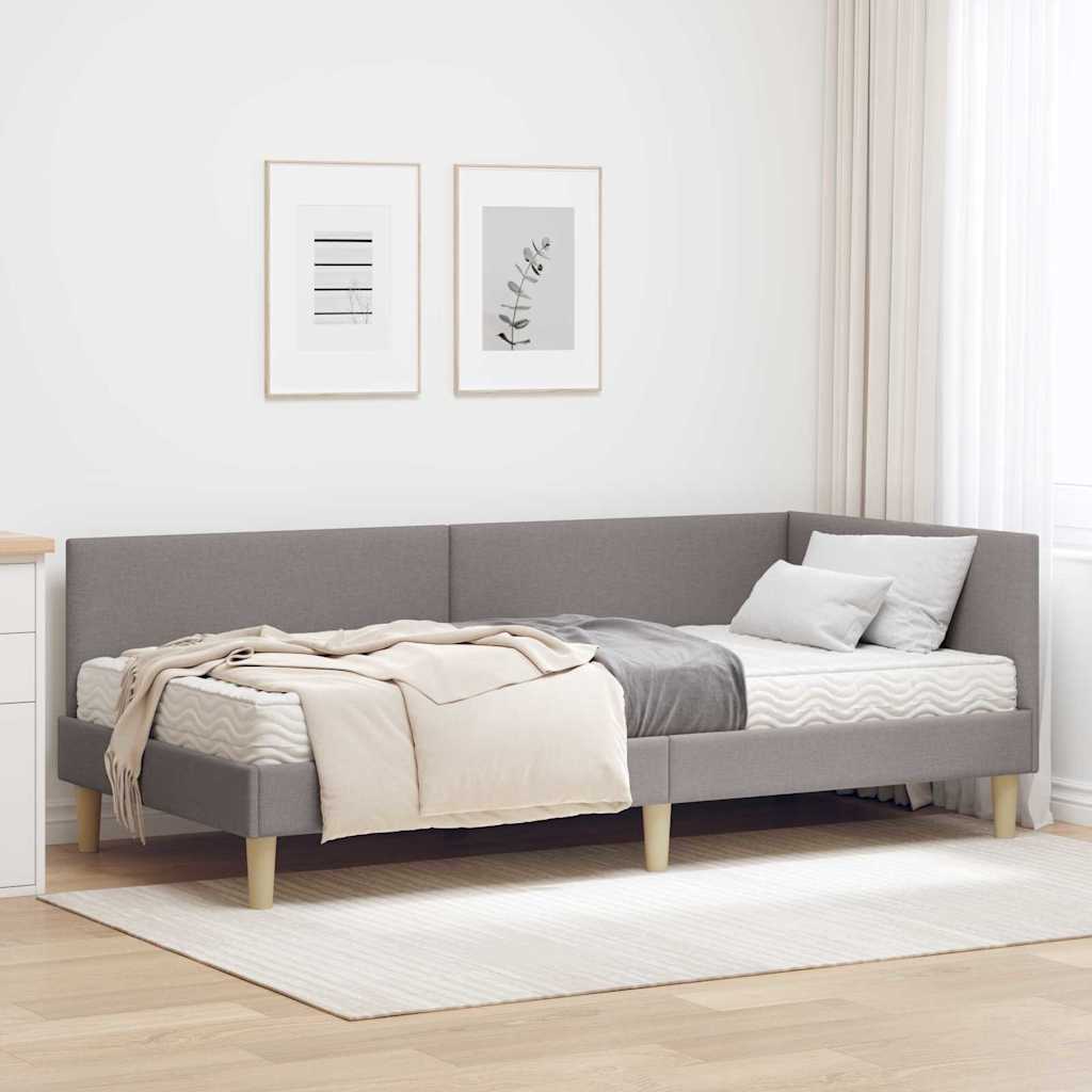 Rama ��óżka Narożnego z Materacem Inny 2 pcs Ciemnoszary tkanina vidaXL