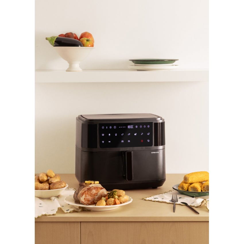 CREATE - AIR FRYER DUAL - Frytkownica beztłuszczowa 10 L z separatorem - Noir