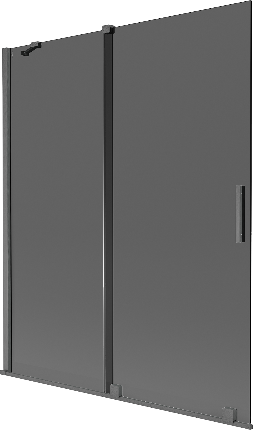 Mexen Velar parawan nawannowy 2-skrzydłowy rozsuwany 140 x 150 cm, grafit, gun gray szczotkowany - 896-140-000-41-66