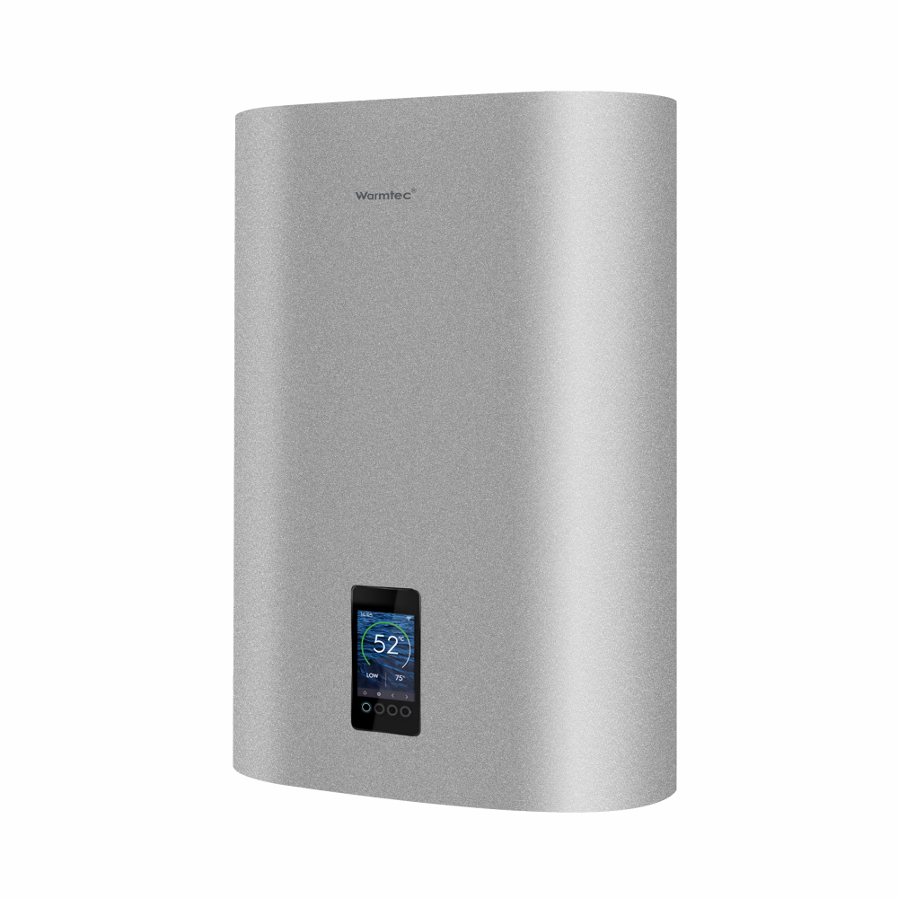 Bojler elektryczny 30l Wi-Fi pionowy/poziomy srebrny pojemnościowy kolorowy wyświetlacz Warmtec BPC30