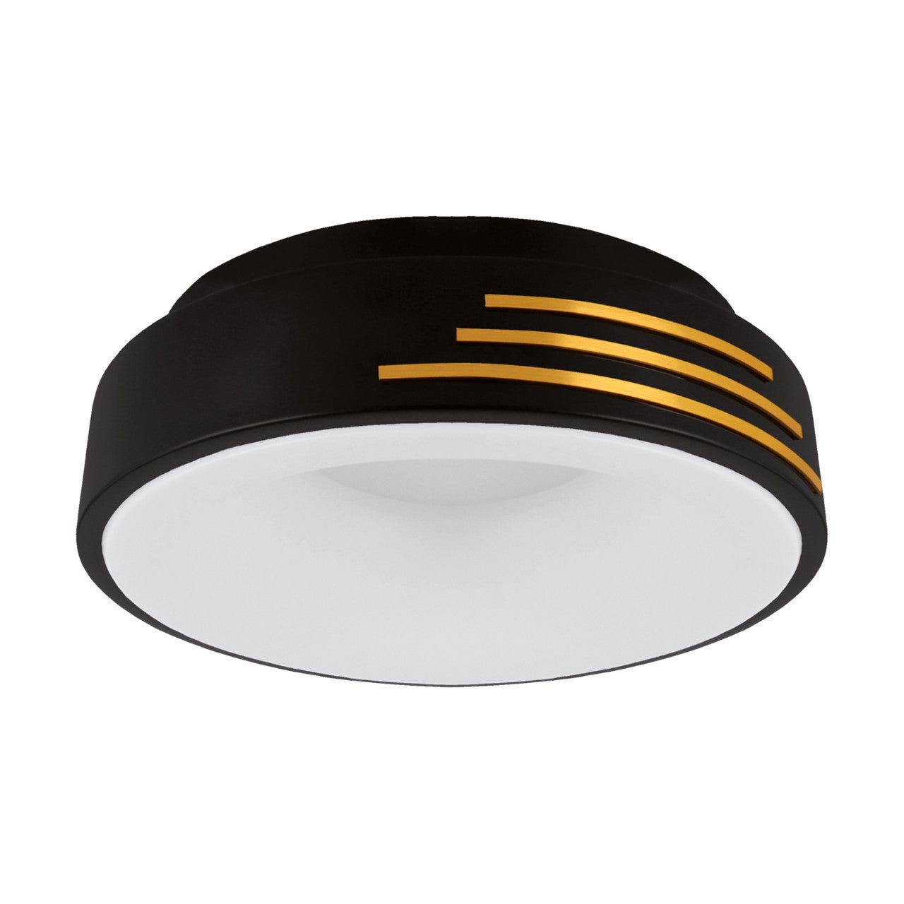 Plafon sufitowy dekoracyjny do salonu sypialni czarno-złoty okrągły Ø38cm neutralna barwa LED 24W LIBRUS Struhm
