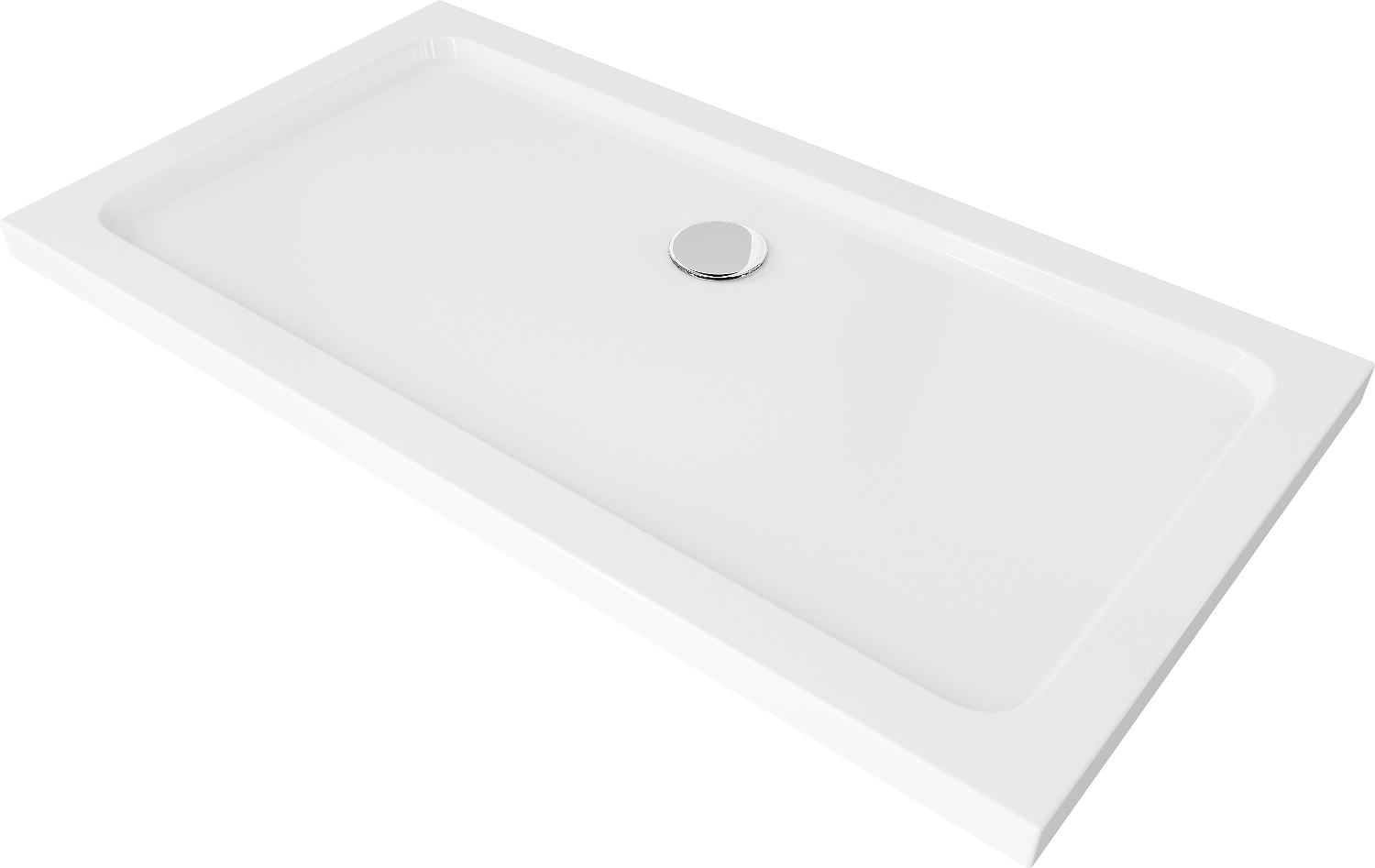 Mexen Flat brodzik prostokątny slim 120 x 70 cm, biały, syfon chrom - 40107012