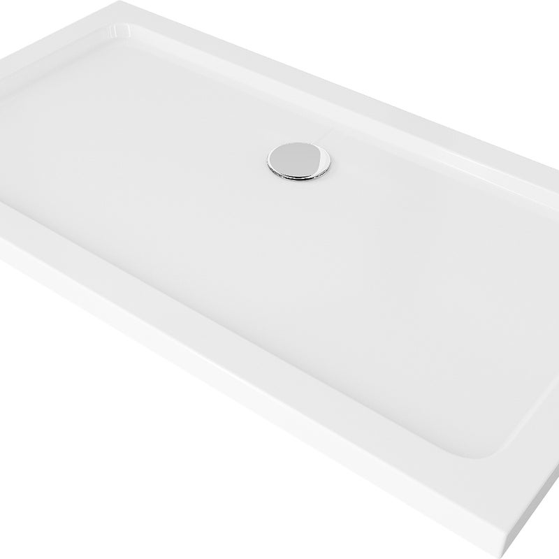 Mexen Flat brodzik prostokątny slim 120 x 70 cm, biały, syfon chrom - 40107012