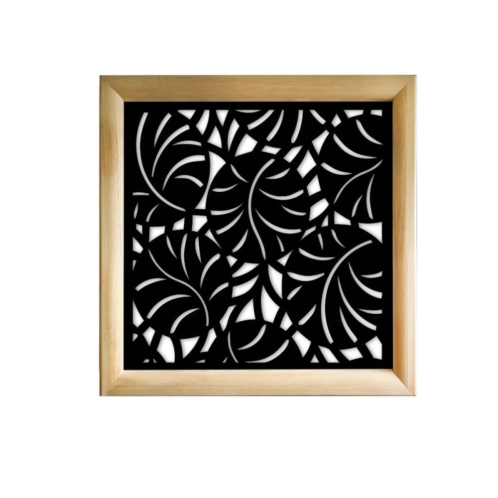 MANGROVES - Kwadratowe moduły dekoracyjne z drewna i PVC - Rozmiar 73x73 cm - Grubość 64 mm - Kolor wewnętrzny CZARNY