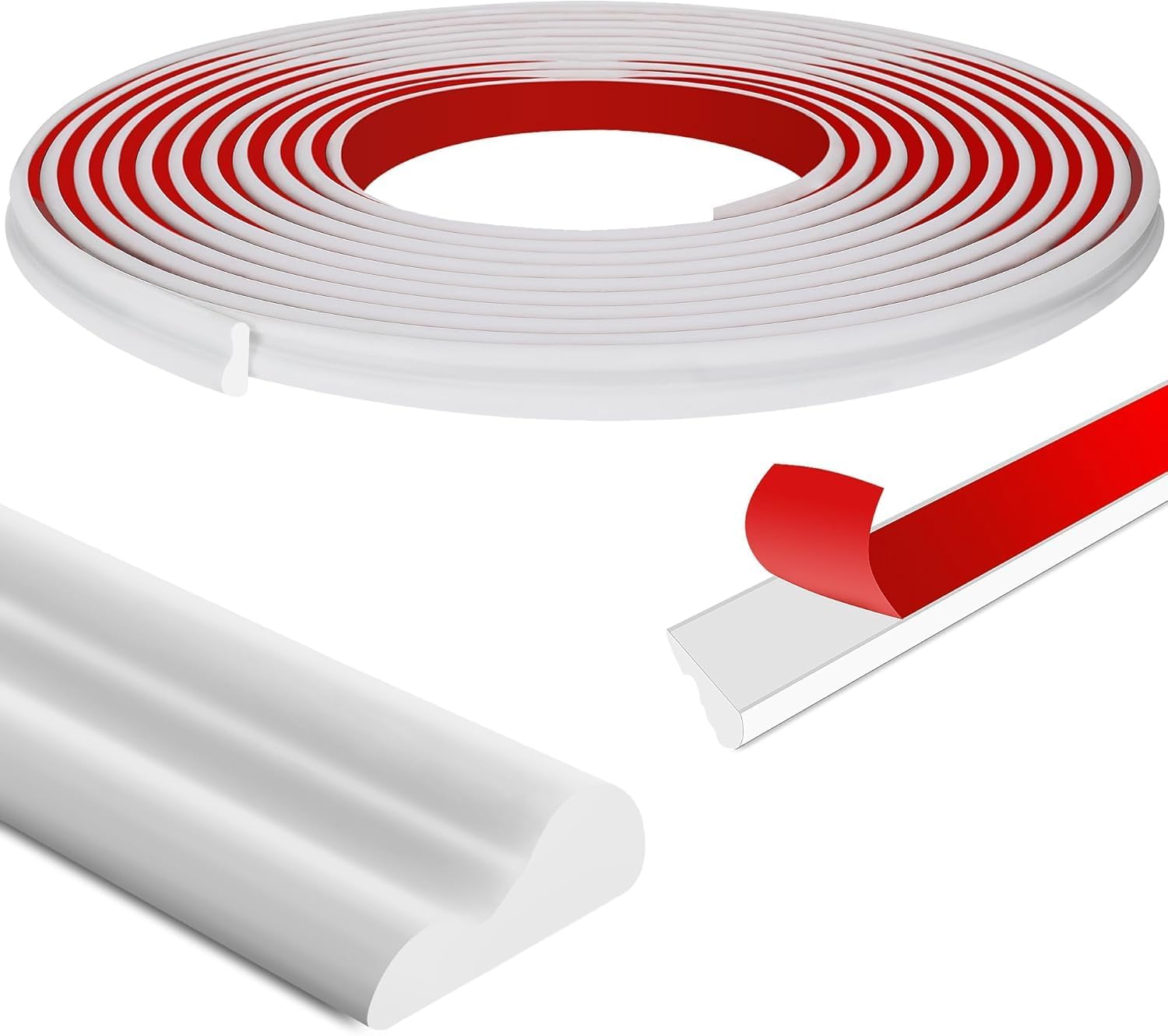 3m x 22mm - Paski samoprzylepne - Dekoracja ścienna - Odklejane i przyklejane - PVC - Białe, samoprzylepne paski dekoracyjne - Dekoracja wnętrz