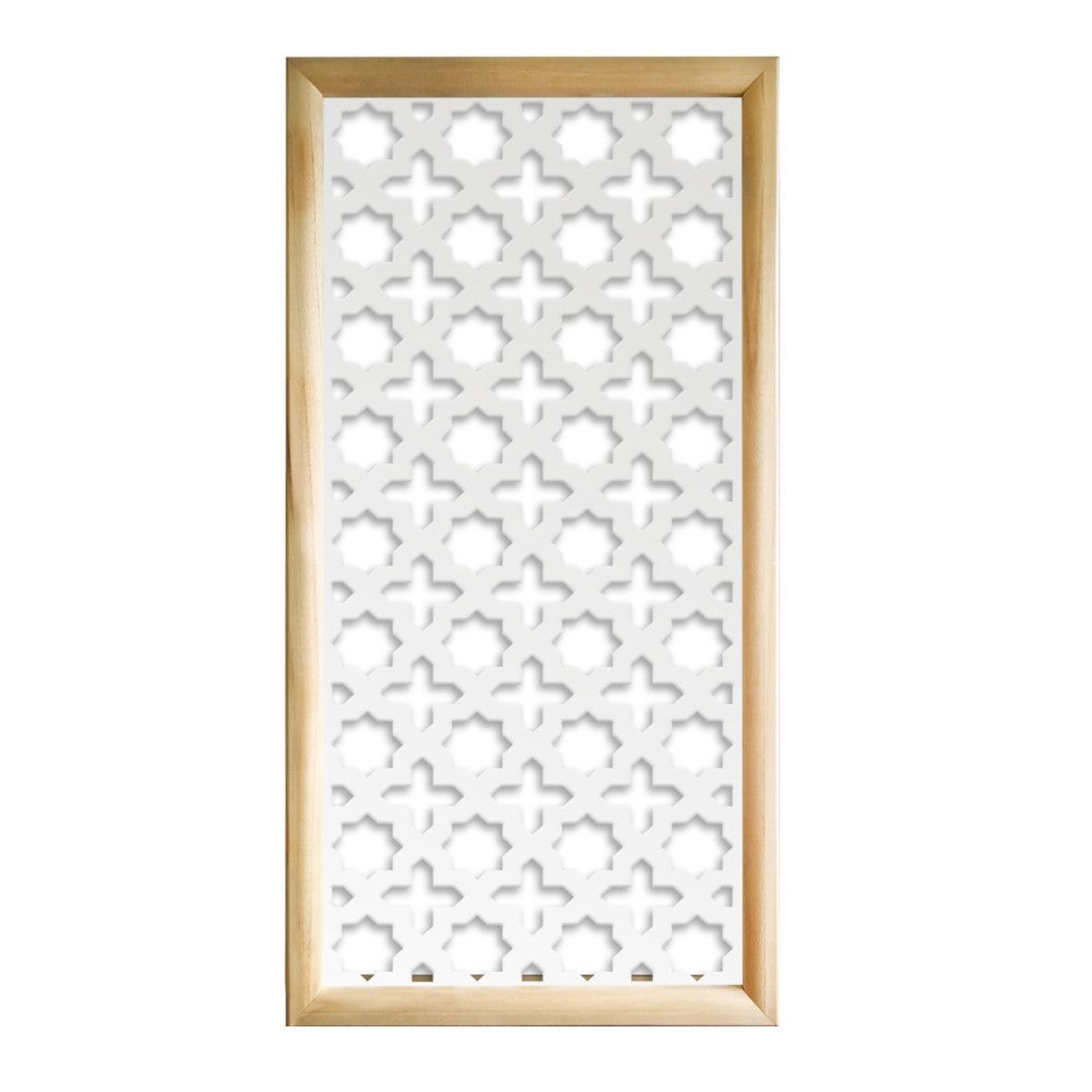 CROSS - Prostokątne moduły dekoracyjne z drewna i PCV - Rozmiar 73x148 cm - Grubość 64 mm - Kolor wewnętrzny BIAŁY