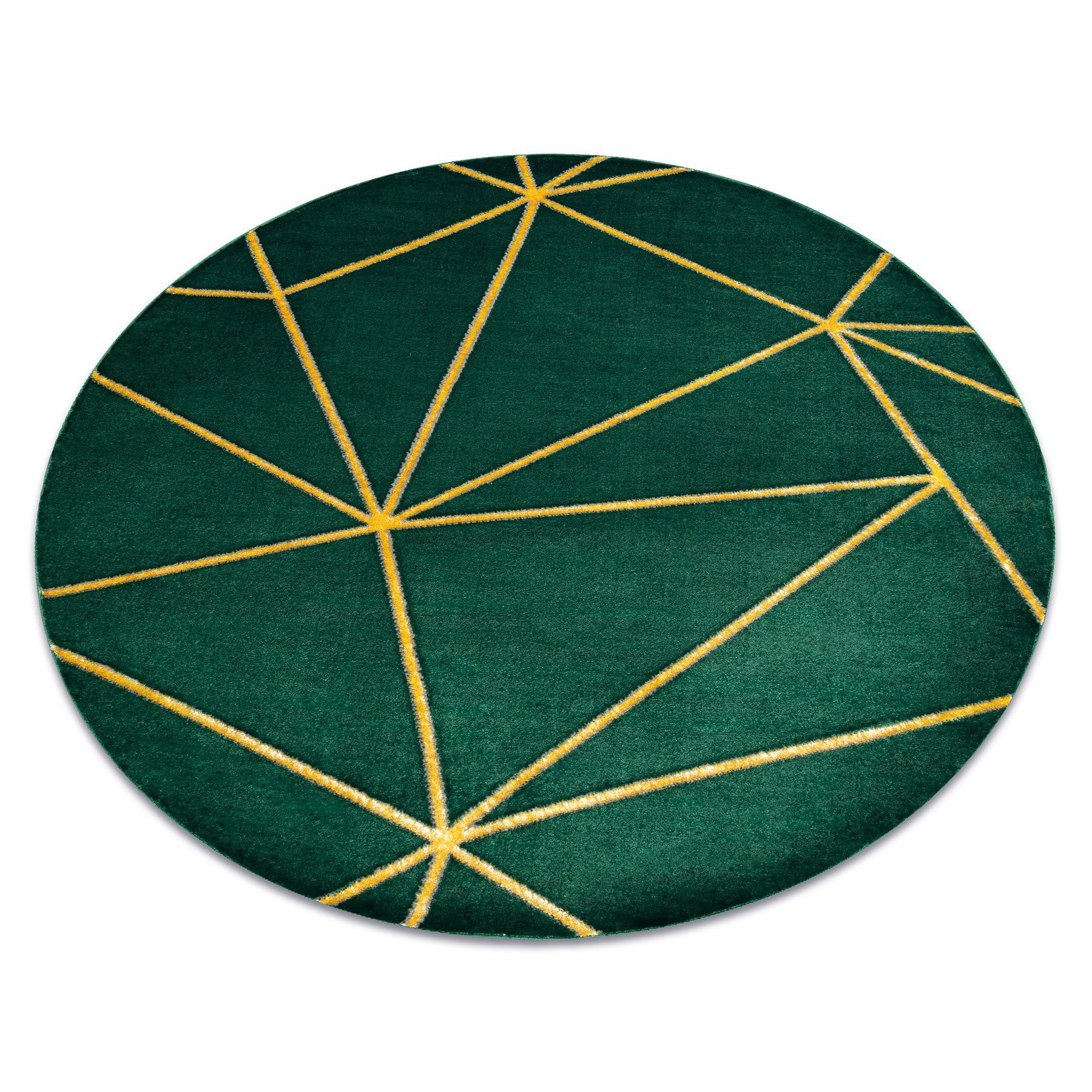 Dywan EMERALD ekskluzywny 1013 koło - glamour, stylowy geometryczny butelkowa zieleń / złoty koło 120 cm