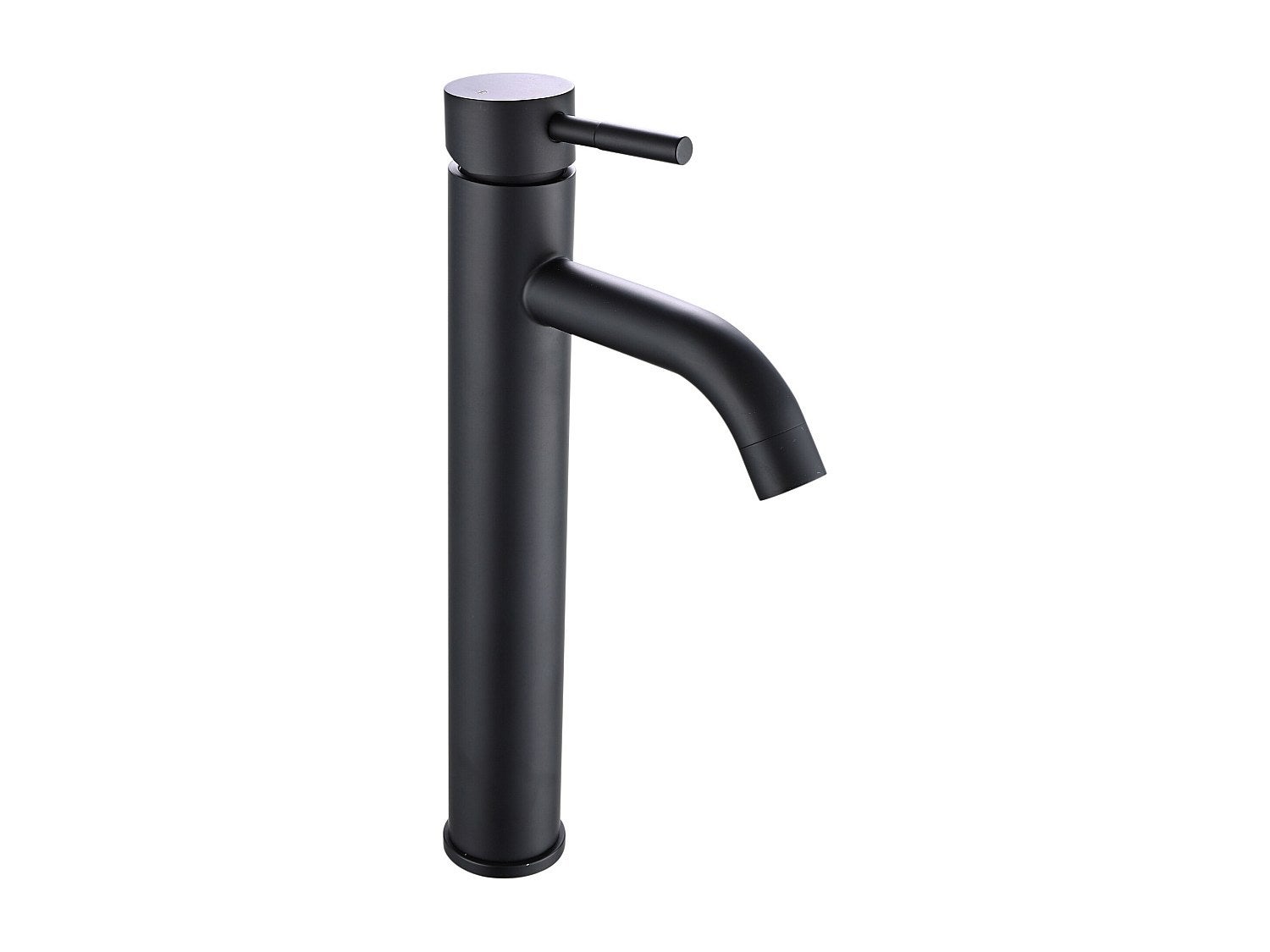 Bateria mieszająca mechaniczna zaokrąglona ze stali nierdzewnej szczotkowanej - Czarny mat - wys. 30,6 cm - SALAVAN