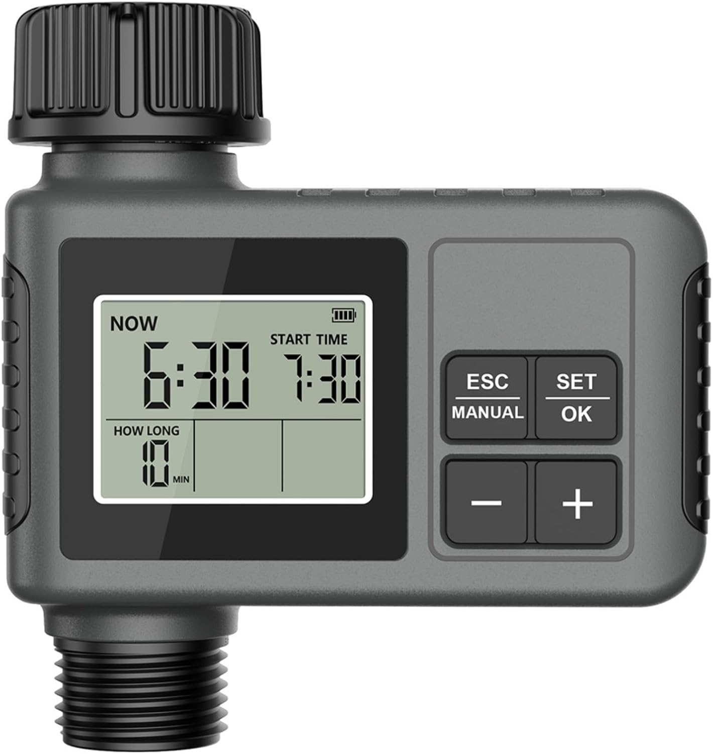 Automatyczny timer nawadniania z programowalnym sterownikiem nawadniania z opóźnieniem deszczu, duży ekran LCD (11,5 mm)