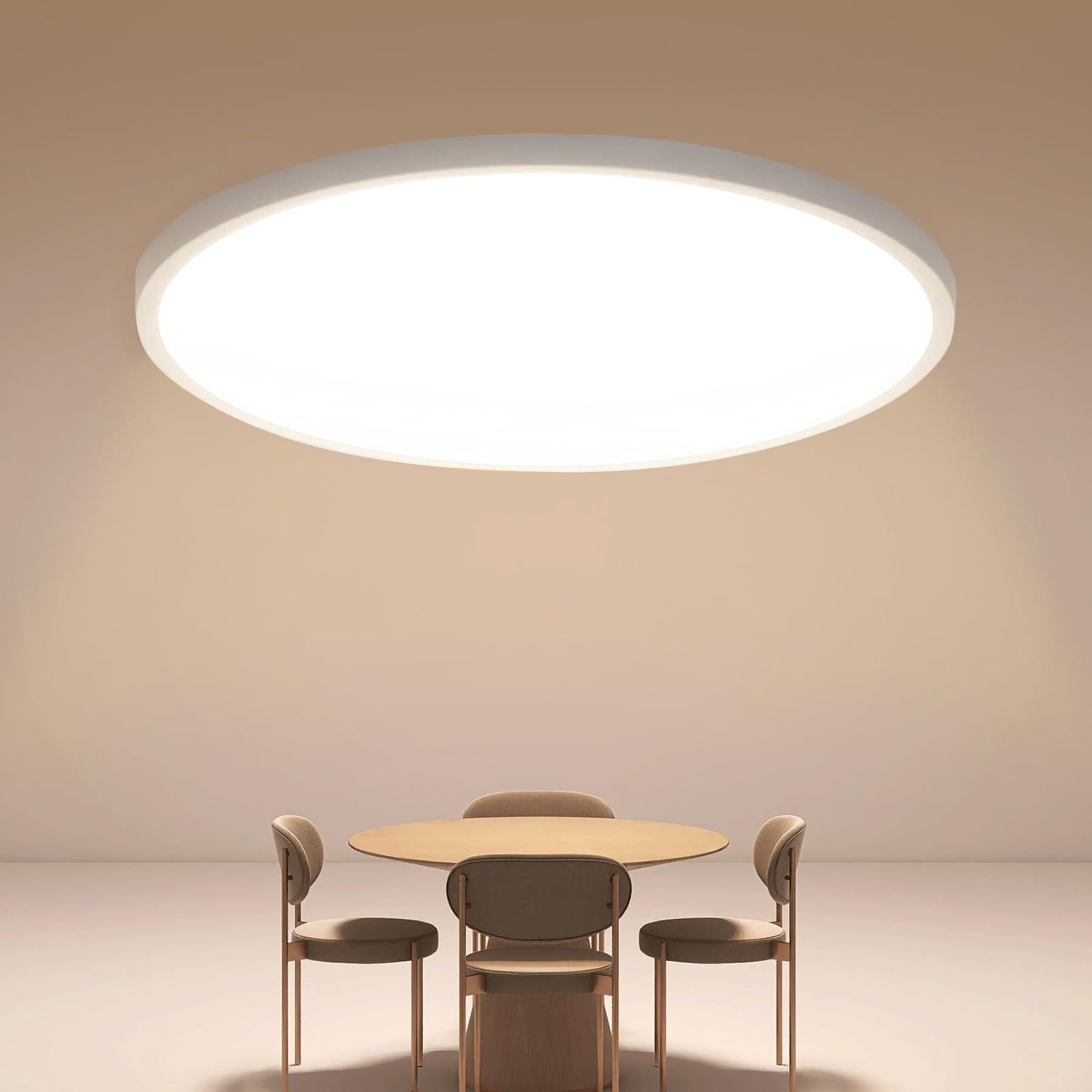 Lampa sufitowa LED Ø40 cm, 36 W, 3980 lm, IP44, lampa sufitowa LED do łazienki, ciepła lampa 3000 K do sypialni, łazienki i kuchni