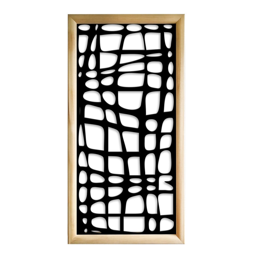 ABSTRAKT - Prostokątne moduły dekoracyjne z drewna i PCV - wymiary 73x148 cm - grubość 64 mm - kolor wewnętrzny CZARNY